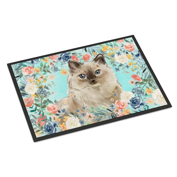 Carolines Treasures 18 x 27 in. Ragdoll Spring Flowers Indoor or Outdoor Mat CK3396MAT - main